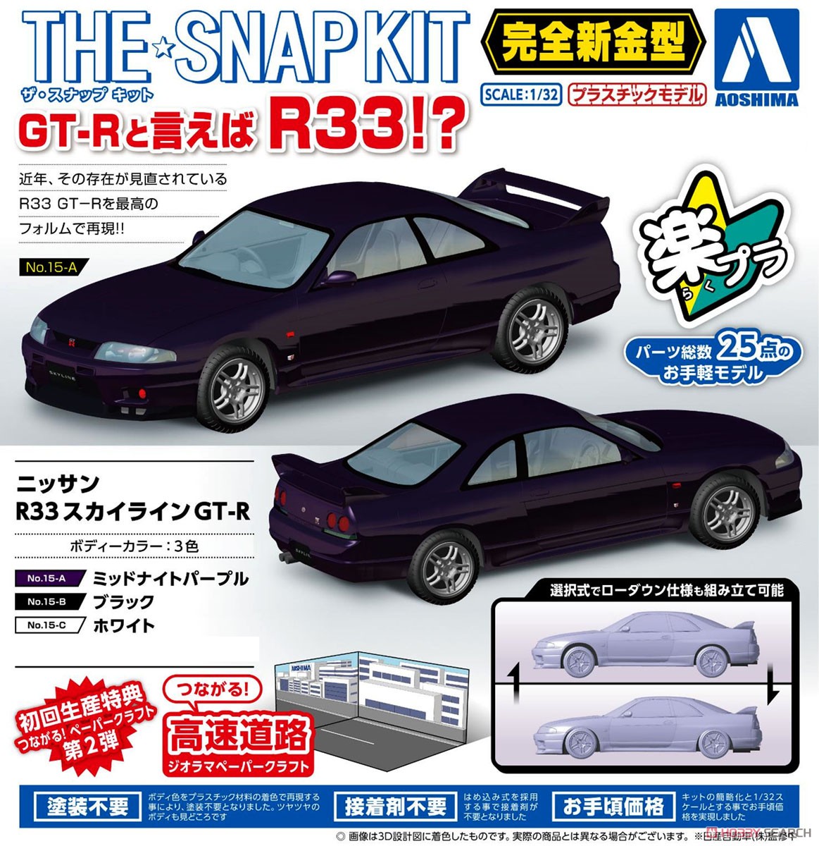 Nissan R33 Skyline GT-R (Midnight Parple) (Model Car) その他の画像7