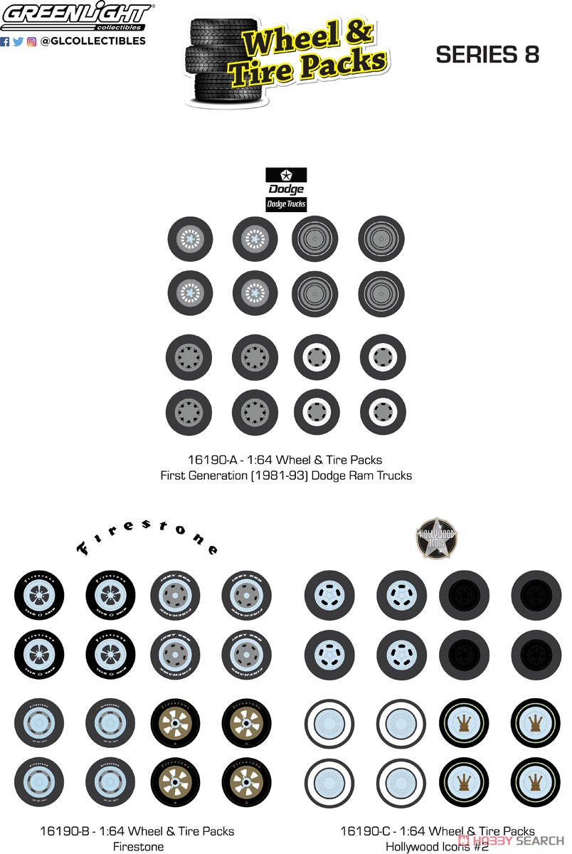 Auto Body Shop - Wheel & Tire Packs Series 8 - First Generation (1981-93) Dodge Ram Trucks (ミニカー) その他の画像2