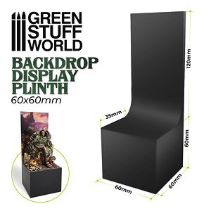 背面付き正方形高座展示台60mm×60mm ブラックカラー (ディスプレイ)