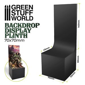 背面付き正方形高座展示台70mm×70mm ブラックカラー (ディスプレイ)