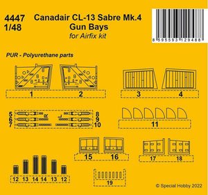 Canadair CL-13 Sabre Mk.4 Gun Bays (for Airfix) (Plastic model)