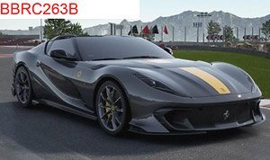 Ferrari 812 Competizione A Coburn Grey Yellow Brakes / Diamont Matt Grey Corsa Wheels (Diecast Car)