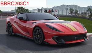 Ferrari 812 Competizione A Red Corsa 322 Red Brakes / Carbon Fiber Wheels (Diecast Car)