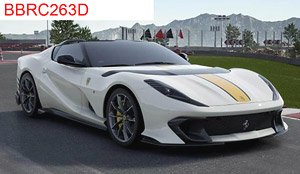 Ferrari 812 Competizione A Avus White Yellow Brakes / Diamont Matt Grey Corsa Wheels (Diecast Car)