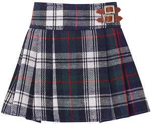 PNXS Side Belt Pleated Mini Skirt (Green Check) (Fashion Doll)