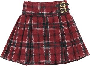 PNXS Side Belt Pleated Mini Skirt (Red x Black Check) (Fashion Doll)