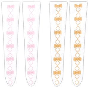 PNS Print Knee High Socks Set - Ribbon Lace Up - (Pink / Caramel) (Fashion Doll)