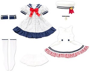 45 Marine Sailor One Piece Set (White x Navy) (Fashion Doll)