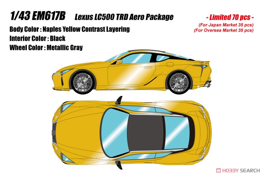 Lexus LC500 TRD Aero Package ネープルスイエローコントラストレイヤリング (ミニカー) その他の画像1