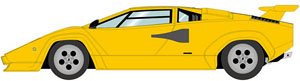 Lamborghini Countach LP5000S 1982 with Rear Wing イエロー (ブラックインテリア) (ミニカー)