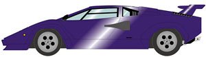 Lamborghini Countach LP5000S 1982 with Rear Wing Metallic Purple (Diecast Car)