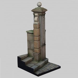 ジオラマアクセサリー ビネットベース40mm×40mm コラム柱のある段差(1/35～32用) (プラモデル)