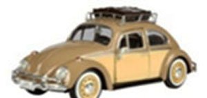 1966 Volkswagen Beetle with Loof Luggage Rack (Brown) (Diecast Car)