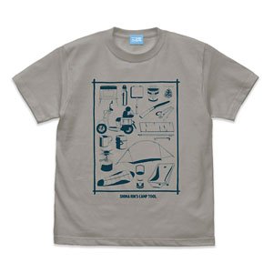 Laid-Back Camp Rin Shima Camp Tool T-Shirt Light Gray S (Anime Toy)