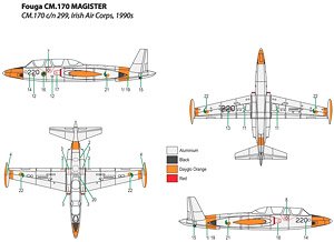 Fouga CM.170 `Magister` CM.170 c/n 299, Irish Air Corps, 1990s (Plastic model)