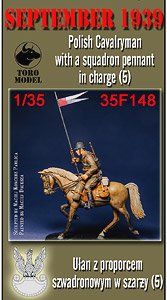 September 1939 - Polish Cavalryman with a Squadron Pennant in Charge (5) (Plastic model)