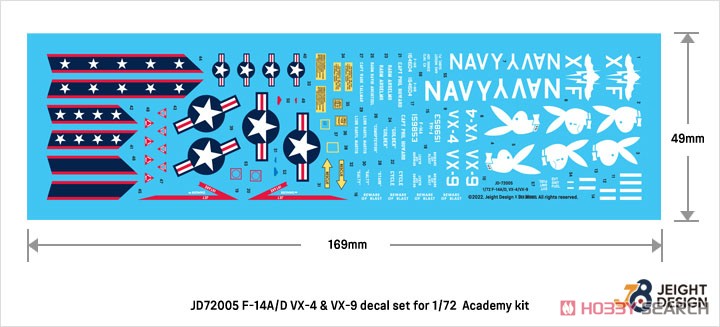 現用 アメリカ海軍 艦上戦闘機 F-14A/Dデカールセット VX-4 & VX-9 (アカデミー用) (デカール) その他の画像2