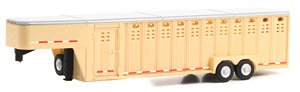 Hitch & Tow Trailers - 26-Foot Vertical Three Hole Gooseneck Livestock Trailer - Beige (ミニカー)