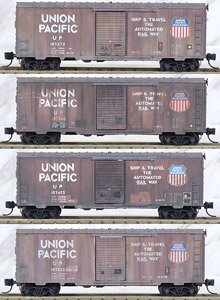 993 06 002 (N) Union Pacific Weathered Four Pack (#107272, 107346, 107455, 107532) (4-Car Set) (Model Train)