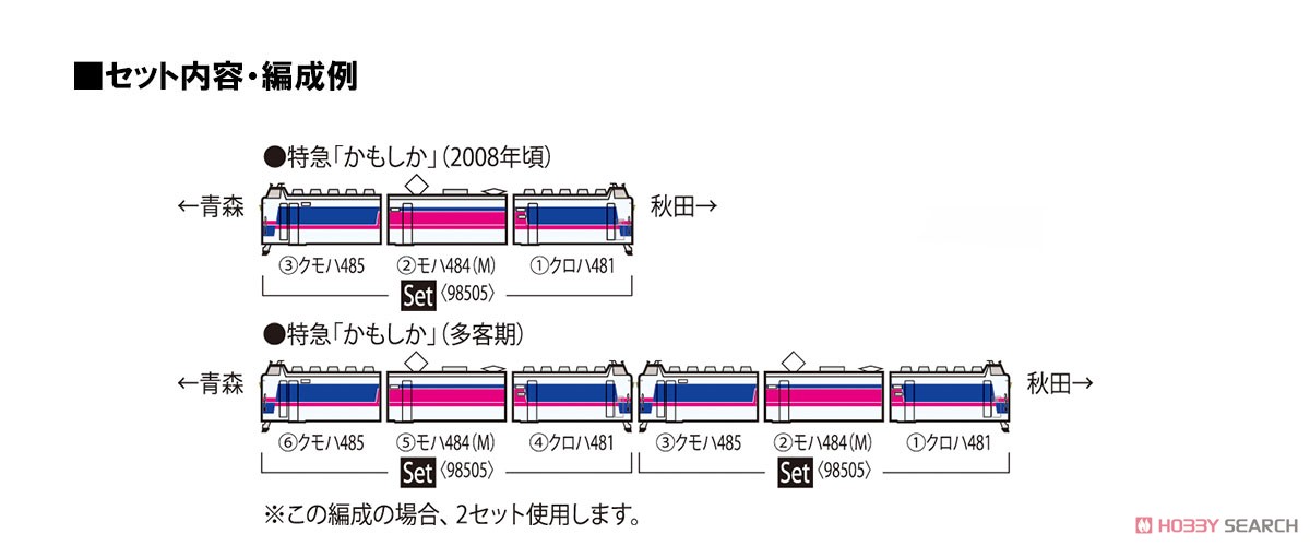 J.R. Limited Express Series 485-1000 `Kamosika` Set (3-Car Set) (Model Train) About item2