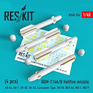 AGM-114A/B Hellfire Missiles (4 Pieces) (Plastic model)
