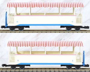 The Railway Collection Narrow Gauge 80 Seibu Yamaguchi Line Open Deck Coach Style Two Car Set (2-Car Set) (Model Train)