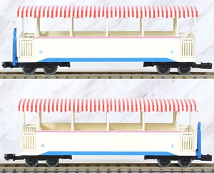 The Railway Collection Narrow Gauge 80 Seibu Yamaguchi Line Open Deck Coach Style Two Car Set (2-Car Set) (Model Train)