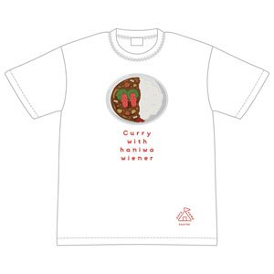 Laid-Back Camp Haniwa Wiener Curry and Rice T-Shirt M (Anime Toy)