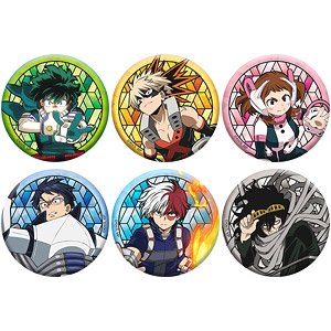 僕のヒーローアカデミア ステンドグラス風 トレーディングホログラム缶バッジ (6個セット) (キャラクターグッズ)