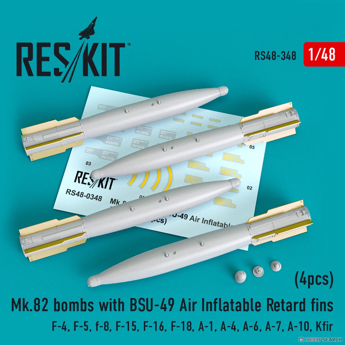 Mk.82 Bombs w/BSU-49 Air Inflatable Retard Fins (4 Pieces) (Plastic model) Other picture1