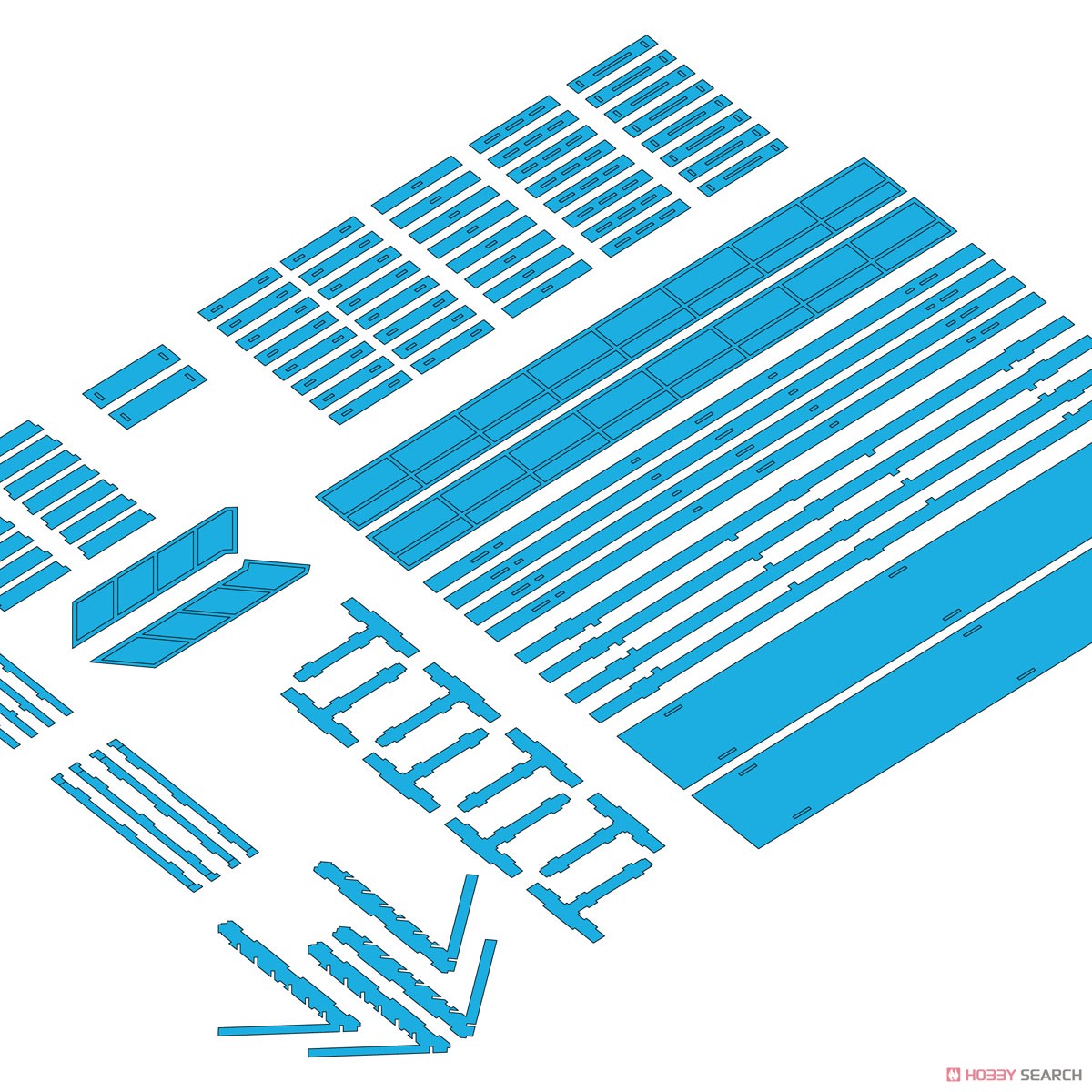 1/80(HO) Paper Kit Washing Table (Blue) (Unassembled Kit) (Model Train) Other picture7