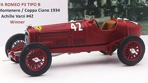 アルファロメオ P3 TIPO B Circuito del Montenero/ Coppa Ciano 1934 優勝車 #42 Achille Varzi (ミニカー)