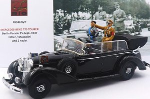 メルセデス・ベンツ 770 ツアラー 1937年9月25日 ベルリンパレード ヒトラー＆ムッソリーニ＆フィギュア2体付 (ミニカー)