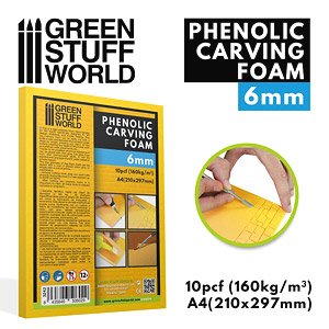 Phenolic Carving Foam 6mm - A4 size (Plastic model)