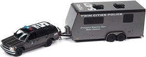 1997 Chevy Tahoe w/Camper Trailer Police SWAT (Diecast Car)