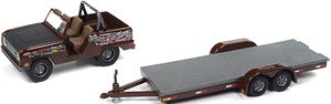 1966 Ford Bronco w/Open Trailer Brown (Diecast Car)