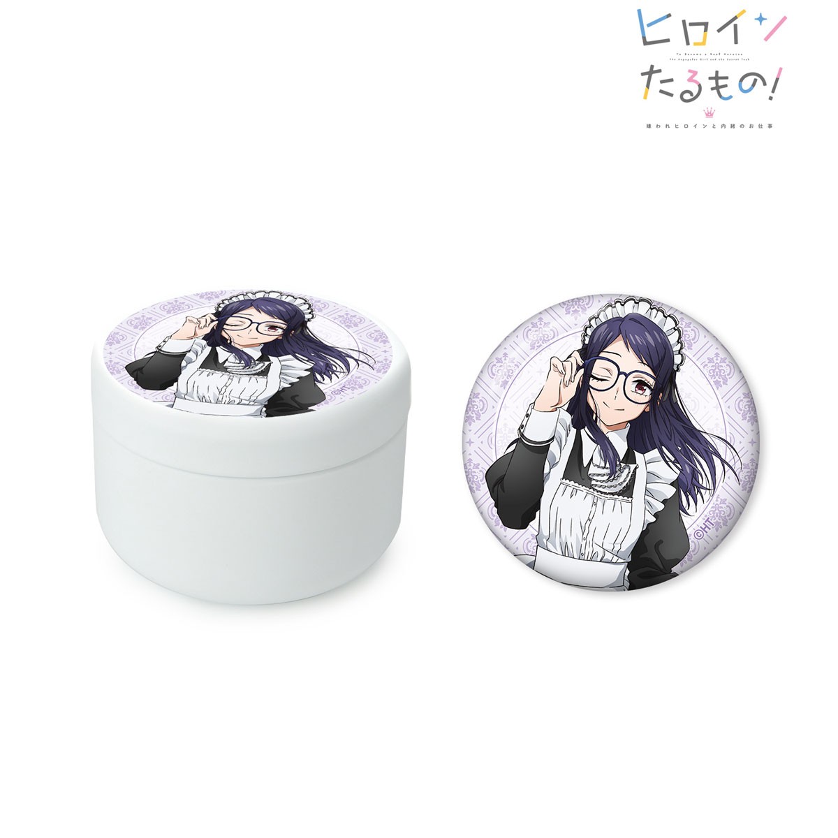 ヒロインたるもの！～嫌われヒロインと内緒のお仕事～ 描き下ろしイラスト 中村千鶴 メイド＆執事ver. 缶バッジ付きプチ缶ケース (キャラクターグッズ) 商品画像1