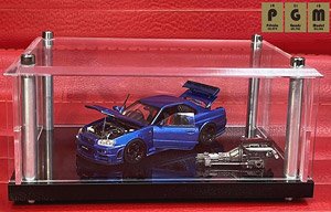 Nismo R34 GT-R Z-tune Metallic Blue Luxury Package Ver. (Full Opening and Closing) (Diecast Car)
