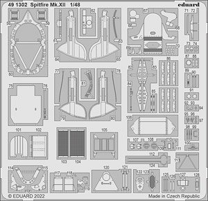 Photo-Etched Parts for Spitfire Mk.XII (for Airfix) (Plastic model)