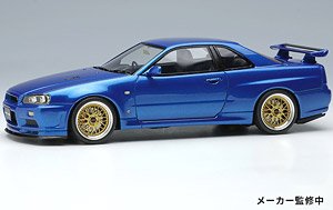 Nissan Skyline GT-R (BNR34) V-spec II 2000 (BBS LM Wheel) Bayside Blue (Diecast Car)