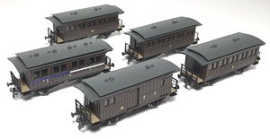 N Scale Kyushu Railway Coach Five Car Set Paper Kit (5-Car, Unassembled Kit) (Model Train)