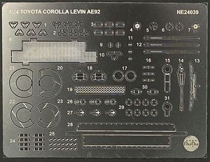 1/24 Racing Series Toyota Corolla Levin AE92 1989 JTC Sugo Detail Up Parts
