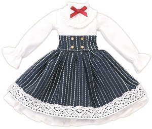 PNS Rosalind Dress Set (White x Navy) (Fashion Doll)