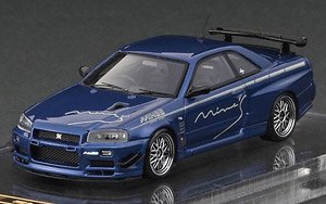 Nissan Skyline GT-R Mine`s (R34) Bayside Blue (Diecast Car)
