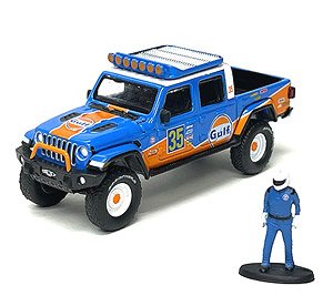 2021 ジープ グラディエーター ブルー/オレンジ Gulf w/ ドライバーフィギュア (ミニカー)