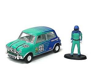 1967 オースチン ミニ クーパー S グリーン/ブルー FALKEN w/ ドライバーフィギュア (ミニカー)