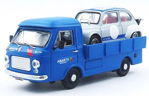 フィアット 241 アバルト コルセ トラック + ドライバー + フィアット・アバルト 1000 (by Brumm) (ミニカー)