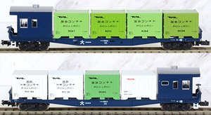 コキフ10000 登場時 コンテナ4個積 2両セット (2両セット) (鉄道模型)