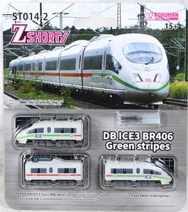 (Z) Zショーティー DB ICE3 BR406 Green Stripes (3両セット) ★外国形モデル (鉄道模型)