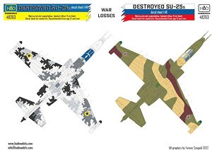War Losses - Ukrainian and Russian Destroyed SU-25s Decal Sheet